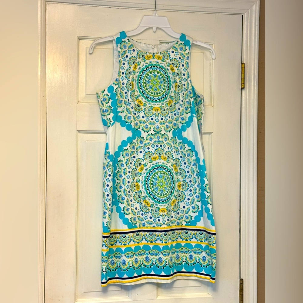 London Times Blue Mini Sundress Sleeveless Resort Wear